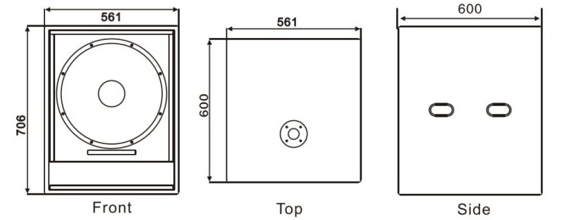 Kích thước của Loa Siêu Trầm MT Q-118P
