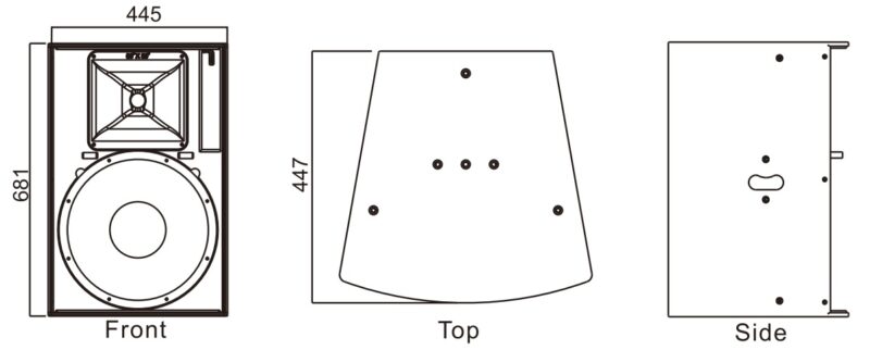 Kích thước bề mặt Loa Full Toàn Dải MT LH-15HII