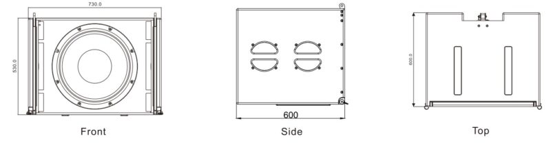Kích thước của Loa Line Arrray Mid Low MT W-180