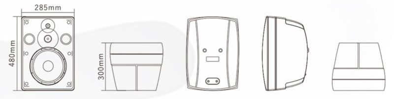 kích thước Loa nhựa ABS ES 104P